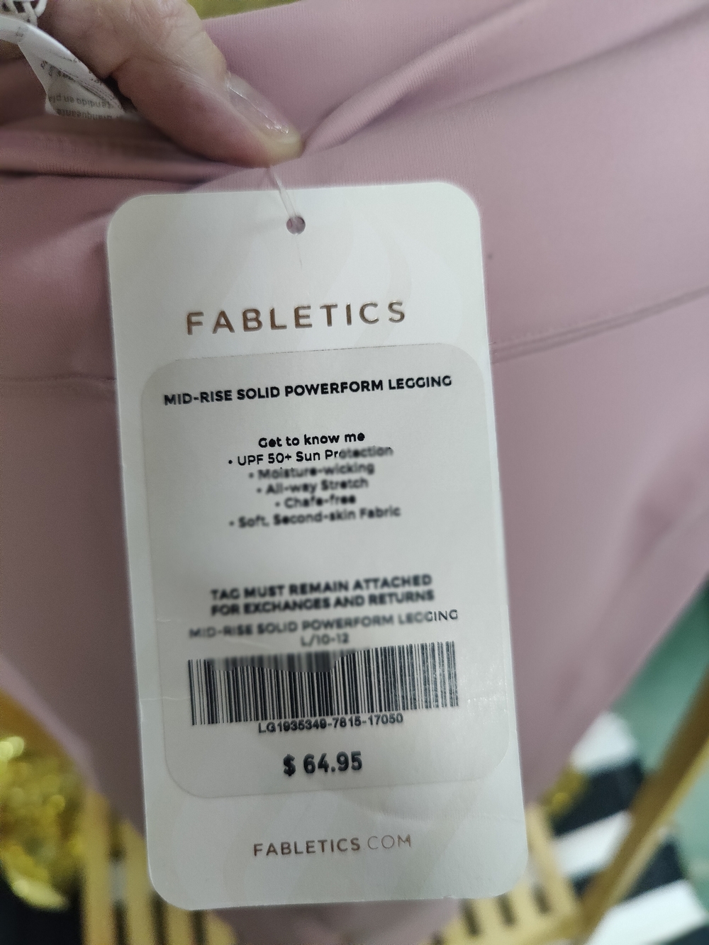 Fabletics Dusty Rose Mid-Rise PowerForm Legging